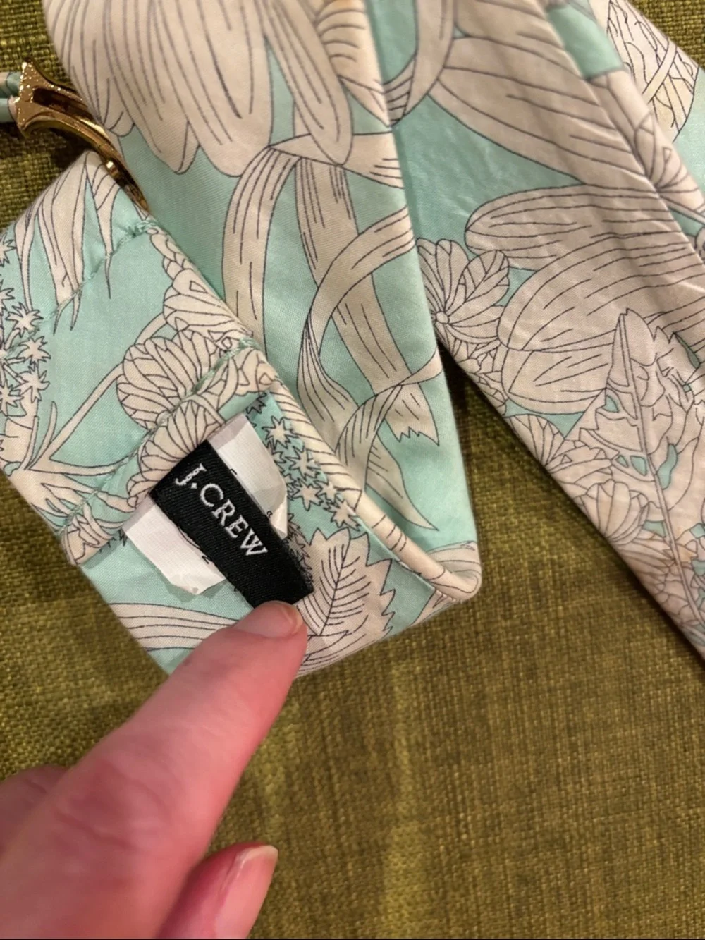 J crew cotton fabric floral belt with round buckle small/ medium - Picture 3 of 4